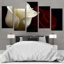 Load image into Gallery viewer, floral elegance canvas wall art beautiful roses in 5 piece with close up detail canvas print 
