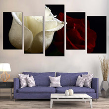 Load image into Gallery viewer, floral elegance canvas wall art beautiful roses in 5 piece with close up detail canvas print
