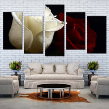 Load image into Gallery viewer, floral elegance canvas wall art beautiful roses in 5 piece with close up detail canvas print for your Living Room
