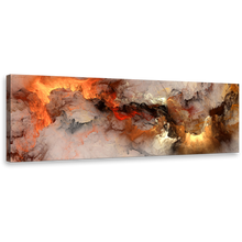 Load image into Gallery viewer, fractal  abstract  wall  art  orange  white  smoke  texture  abstract  canvas  print  embossed  fractal  panorama  canvas
