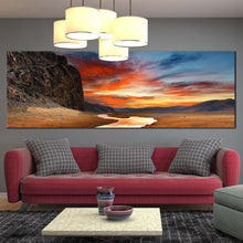 Load image into Gallery viewer, gobi  desert  sunrise  canvas  wall  art  orange  sky  landscape  triptych  canvas  print In Living Room
