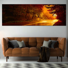 Load image into Gallery viewer, golden  autumn  serenity  canvas  wall  art  red  trees  nature  scenery  canvas  print In Living Room
