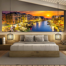 Load image into Gallery viewer, grand  canal  canvas  wall  art  orange  sunset  sky  panoramic  view  canvas  print  for  bedroom
