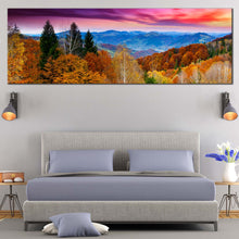 Load image into Gallery viewer, green  orange  trees  canvas  print  dramatic  sky  blue  mountain  panoramic  view  canvas  wall  art  for  bedroom
