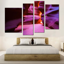 Load image into Gallery viewer, hidden wonders of antelope cave canvas wall art orange purple desert 4 piece canvas print for your Bedroom
