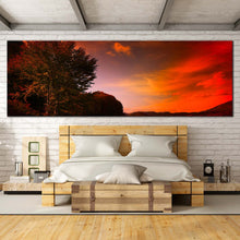 Load image into Gallery viewer, highlands  lake  canvas  print  dramatic  red  cloudy  sky  landscape  canvas  wall  art  for  bedroom
