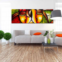 Load image into Gallery viewer, human  abstract  canvas  print  green  red  face  patterns  panorama  canvas  vibrant  head  shape  abstract  wall  art For Living Room
