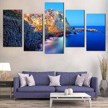 Load image into Gallery viewer, italy ocean canvas wall art serene manarola evening 5 piece collection canvas print for your Living Room
