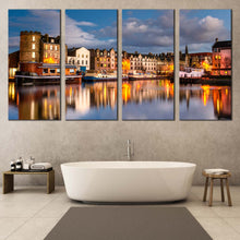 Load image into Gallery viewer, leith docks canvas wall art edinburgh 4 piece multi piece canvas print for bathroom
