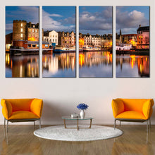 Load image into Gallery viewer, leith docks canvas wall art edinburgh 4 piece multi piece canvas print In Living room
