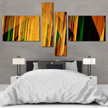 Load image into Gallery viewer, light streaks canvas wall art contemporary yellow green abstract pattern canvas set black modern 4 piece canvas print for Bedroom
