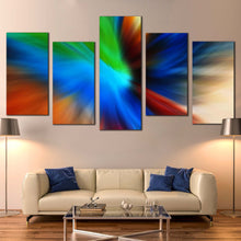 Load image into Gallery viewer, modern abstract canvas print amazing blue orange abstract canvas set contemporary modern 5 piece wall art for Living Room
