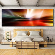 Load image into Gallery viewer, modern  abstract  canvas  print  colorful  abstract  pattern  wall  art  beautiful  abstract  lights  panorama  canvas In Bedroom
