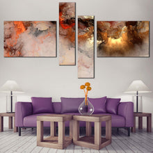 Load image into Gallery viewer, modern abstract canvas print orange white smoke texture abstract 4 piece wall art embossed fractal canvas multi canvas In Living Room
