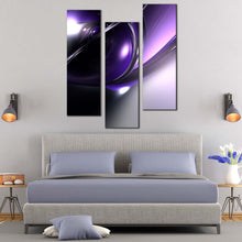 Load image into Gallery viewer, modern  abstract  canvas  print  purple  black  abstract  3  piece  wall  art  3d  abstract  patterns  multi  canvas For Bedroom
