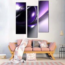 Load image into Gallery viewer, modern  abstract  canvas  print  purple  black  abstract  3  piece  wall  art  3d  abstract  patterns  multi  canvas In Living Room
