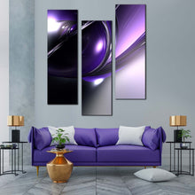 Load image into Gallery viewer, modern  abstract  canvas  print  purple  black  abstract  3  piece  wall  art  3d  abstract  patterns  multi  canvas For Living Room
