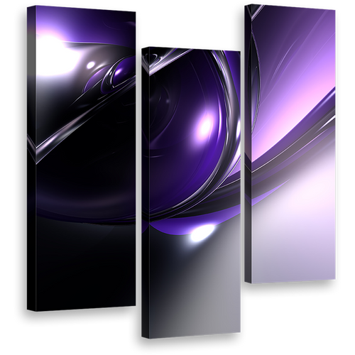 modern  abstract  canvas  print  purple  black  abstract  3  piece  wall  art  3d  abstract  patterns  multi  canvas