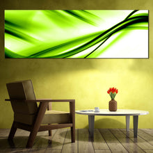 Load image into Gallery viewer, modern  abstract  wall  art  contemporary  white  abstract  1  piece  artwork  green  abstract  waves  canvas  print For Living Room
