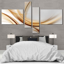 Load image into Gallery viewer, modern abstract wall art contemporary white abstract patterns 4 piece multi canvas abstract gold wave canvas print for Bedroom
