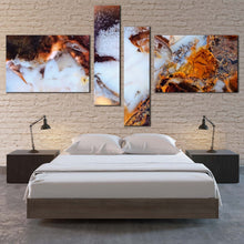 Load image into Gallery viewer, modern abstract wall art white stone 4 piece canvas print brown moss agate canvas set for your bedroom
