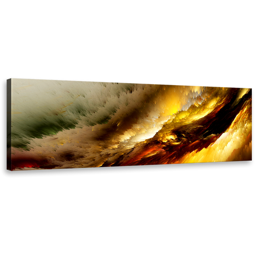 modern  abstract  wall  art  yellow  fractal  canvas  print  white  clouds  panoramic  artwork