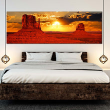 Load image into Gallery viewer, monumental  essence  of  the  valley  canvas  wall  art  iconic  red  sand  desert  arizona  panoramic  canvas  print  for  bedroom
