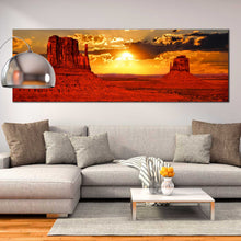 Load image into Gallery viewer, monumental  essence  of  the  valley  canvas  wall  art  iconic  red  sand  desert  arizona  panoramic  canvas  print In Living Room
