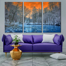 Load image into Gallery viewer, mystic forest canvas print enchanted woods bathed in ethereal moonlight canvas wall art In Living Room
