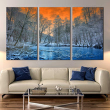 Load image into Gallery viewer, mystic forest canvas print enchanted woods bathed in ethereal moonlight canvas wall art For Living Room
