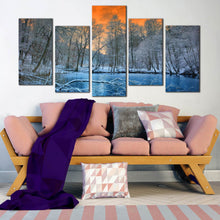 Load image into Gallery viewer, mystical moonlight canvas print tranquil forest bathed in the glow of the moon canvas wall art for Living Room
