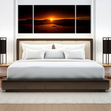 Load image into Gallery viewer, ocean mountain canvas wall art beautiful antarctic orange sunset 3 piece canvas print for Bedroom
