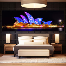 Load image into Gallery viewer, opera  house  serenity  canvas  print  blue  sydney  city  skyline  wall  art  australia  illuminated  sky  1  piece  canvas  for  bedroom
