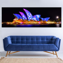 Load image into Gallery viewer, opera  house  serenity  canvas  print  blue  sydney  city  skyline  wall  art  australia  illuminated  sky  1  piece  canvas  for Living Room
