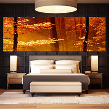 Load image into Gallery viewer, orange  forest  glow  canvas  print  sunset  s  warm  embrace  illuminating  the  trees  canvas  wall  art  for  bedroom
