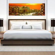 Load image into Gallery viewer, orange  venice  grand  canal  canvas  wall  art  panoramic  italy  harbor  city  view  canvas  print  for  bedroom
