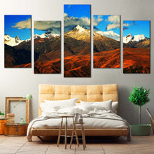 Load image into Gallery viewer, peru mountain canvas wall art blue cloudy sky 5 piece collection canvas print for Bedroom
