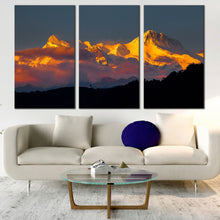 Load image into Gallery viewer, pokhara north central nepal canvas print mount machhapuchhre 3 piece canvas wall art for Living Room
