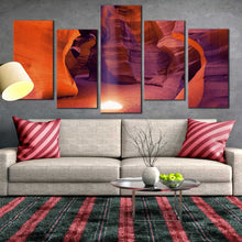 Load image into Gallery viewer, radiant sunbeam desert canvas print orange navajo tribal park 5 piece canvas wall art for Living Room
