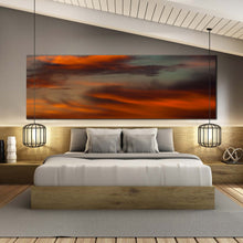 Load image into Gallery viewer, red  clouds  sunset  canvas  print  orange  sky  panorama  1  piece  wall  art  for  bedroom
