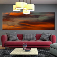 Load image into Gallery viewer, red  clouds  sunset  canvas  print  orange  sky  panorama  1  piece  wall  art  for Living Room
