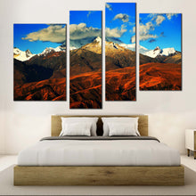 Load image into Gallery viewer, south america canvas print snow covered cordillera blanca mountain 4 piece ensemble canvas wall art for your Bedroom
