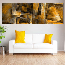 Load image into Gallery viewer, squares  abstract  wall  art  yellow  grey  panoramic  canvas  print  modern  pattern  artwork For Liviing Room
