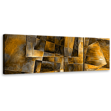 Load image into Gallery viewer, squares  abstract  wall  art  yellow  grey  panoramic  canvas  print  modern  pattern  artwork
