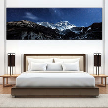 Load image into Gallery viewer, starry  himalayan  night  wall  art  blue  starry  sky  and  milky  way  desert  panoramic  canvas  print  for  bedroom
