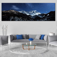 Load image into Gallery viewer, starry  himalayan  night  wall  art  blue  starry  sky  and  milky  way  desert  panoramic  canvas  print In Living Room
