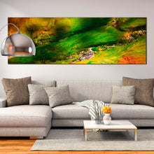 Load image into Gallery viewer, underwater  abstract  canvas  wall  art  green  algae  plants  panorama  artwork  yellow  soft  corals  sea  canvas  print For Living Room
