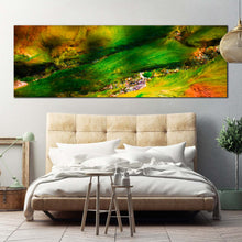 Load image into Gallery viewer, underwater  abstract  canvas  wall  art  green  algae  plants  panorama  artwork  yellow  soft  corals  sea  canvas  print For Bedroom
