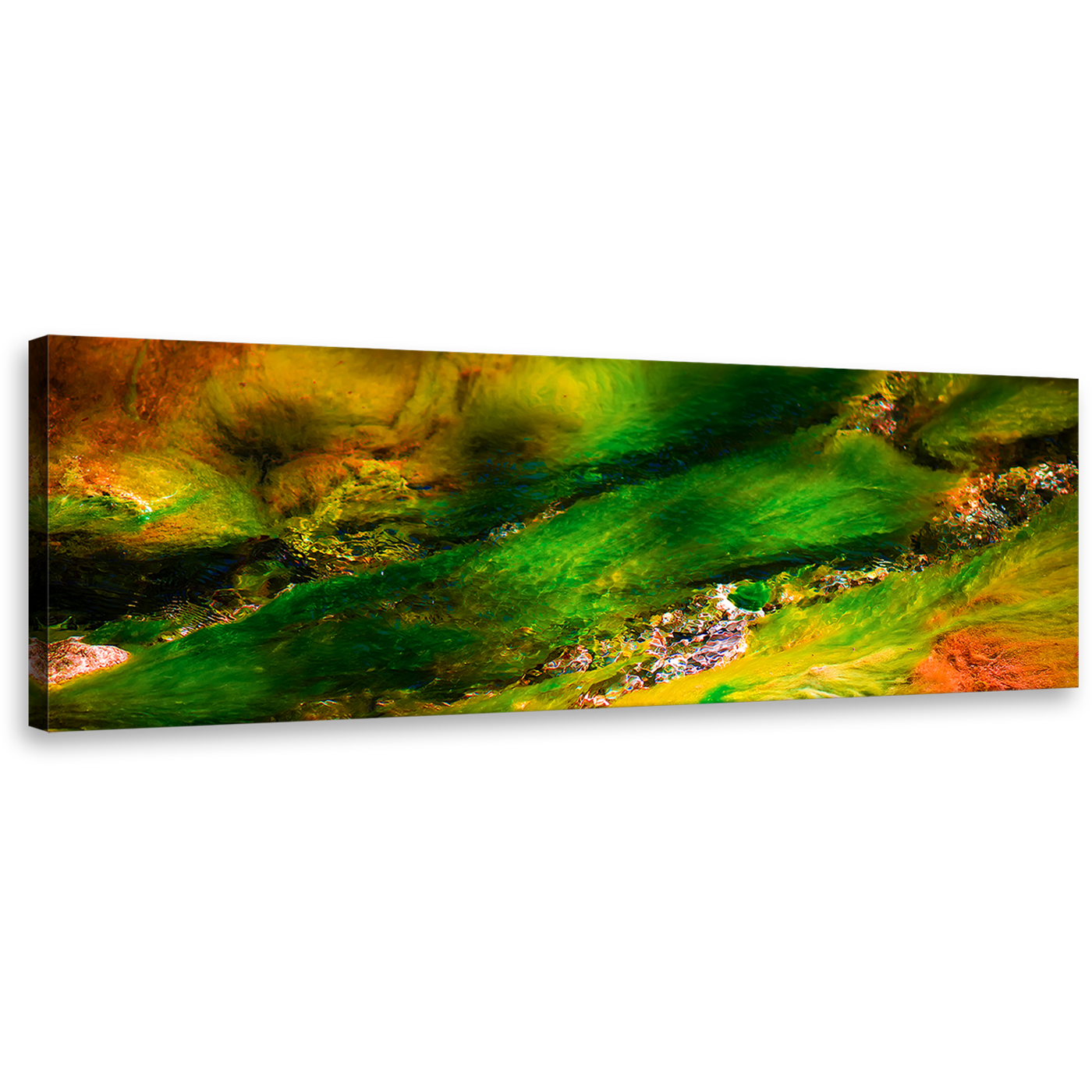 underwater  abstract  canvas  wall  art  green  algae  plants  panorama  artwork  yellow  soft  corals  sea  canvas  print