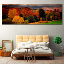 Load image into Gallery viewer, vermont  scenery  canvas  wall  art  peaceful  red  trees  landscape  panoramic  view  canvas  print  for  bedroom
